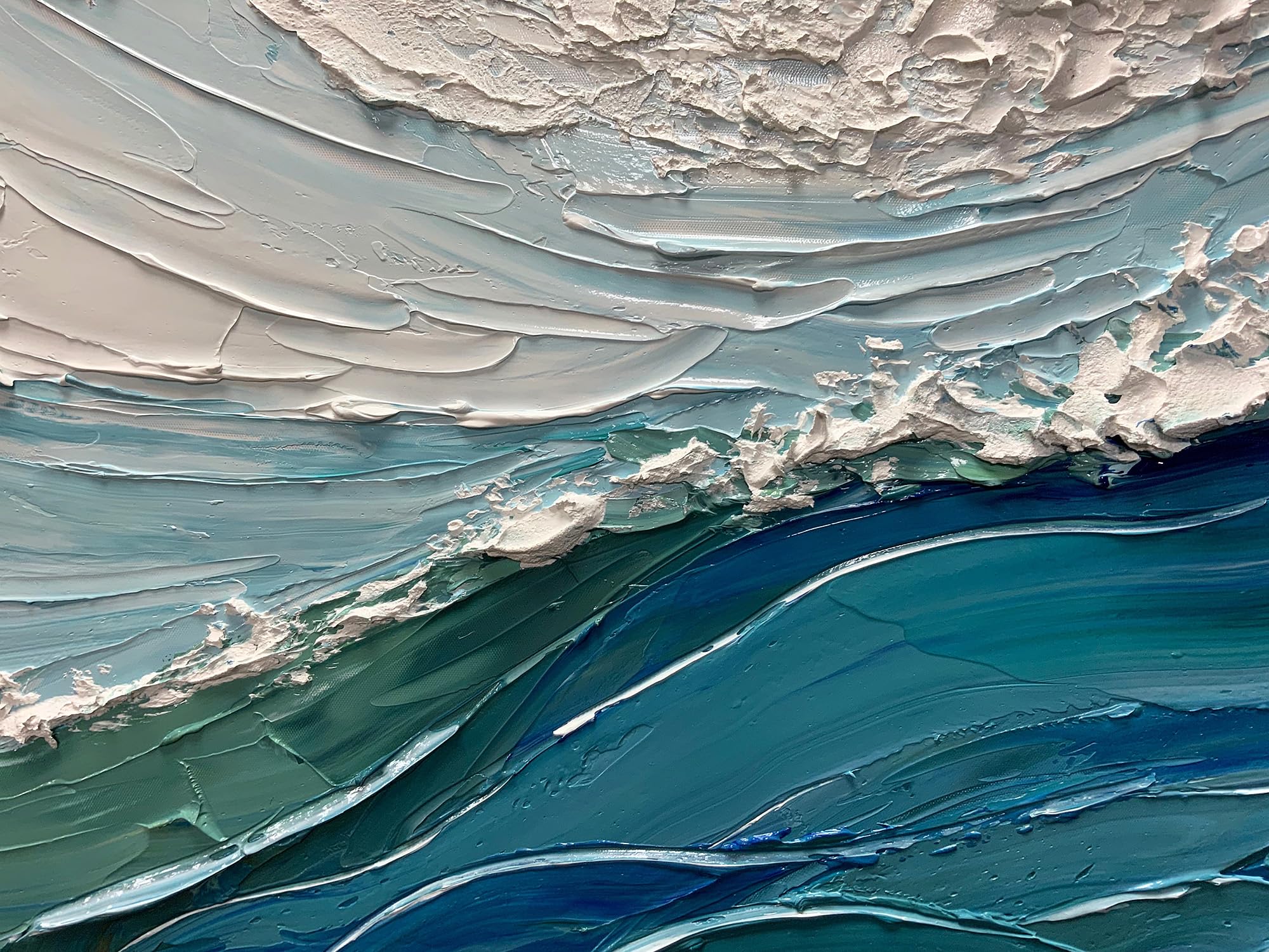 Amazon.com: V-inspire Art,Ocean Waves Wall Art 30x60 inches Hand